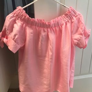 JCREW off shoulder pink top